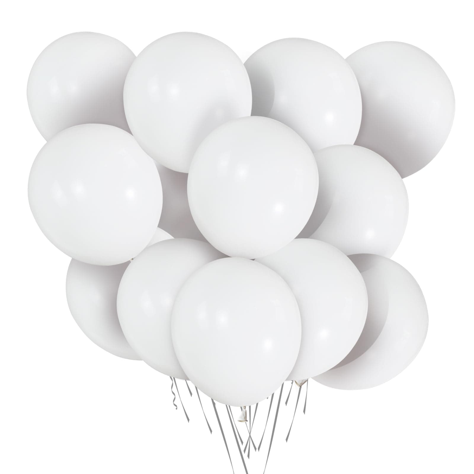 White Balloons 100 Pack 12 Inch Thicken Latex White Helium balloon With 2 Rolls of Balloon Ribbon Romantic Balloon Party Decorations for Birthday Wedding Engagement Baby Shower Festival Decor Supplies