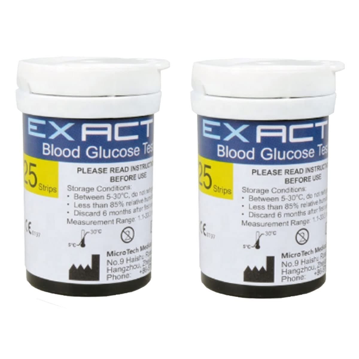 Blood Glucose Test Strips 50pcs & Lancets, Only for Exactive Vital Glucometer Blood Glucose Monitor