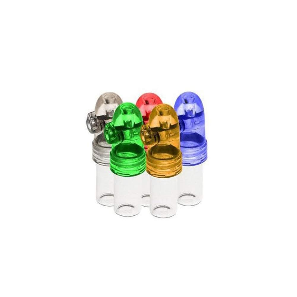 Ffpazig Bullet Snuff Dispenser Snorter Portable Bullet Rocket Shape Bow Sleeve Sniff Glass Bottle 5Pcs Random Color(Electronic Cigarettes, hookahs and Accessories)