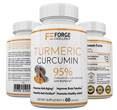 Turmeric Curcumin with BioPerine Joint Pain Relief - Potent Anti-Inflammatory Supplement - 100% Best All Natural Non-GMO Antioxidant Supplement with Black Pepper for Better Absorption Made in USA