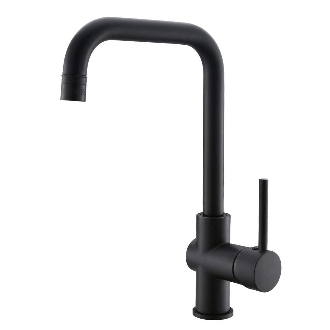 WANMAI Commercial Kitchen Faucet, Single Handle 360 Degree Rotation Bar Sink Faucets with Solid Brass Body & Ceramic Valve, Matte Black