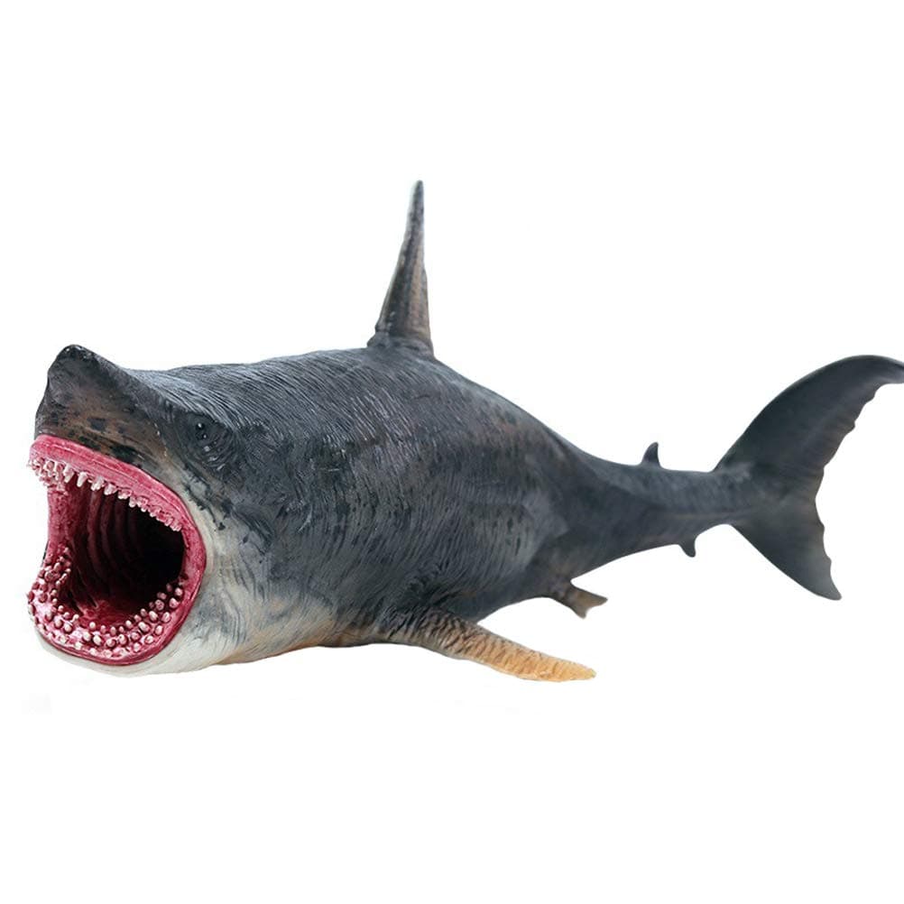 HOMNIVE Shark Figure - Realistic Hand-Painted Megalodon Action Figurine- Animals Bath Toys Cake Topper Brithday Baby Shower Science Project for Boys and Girls