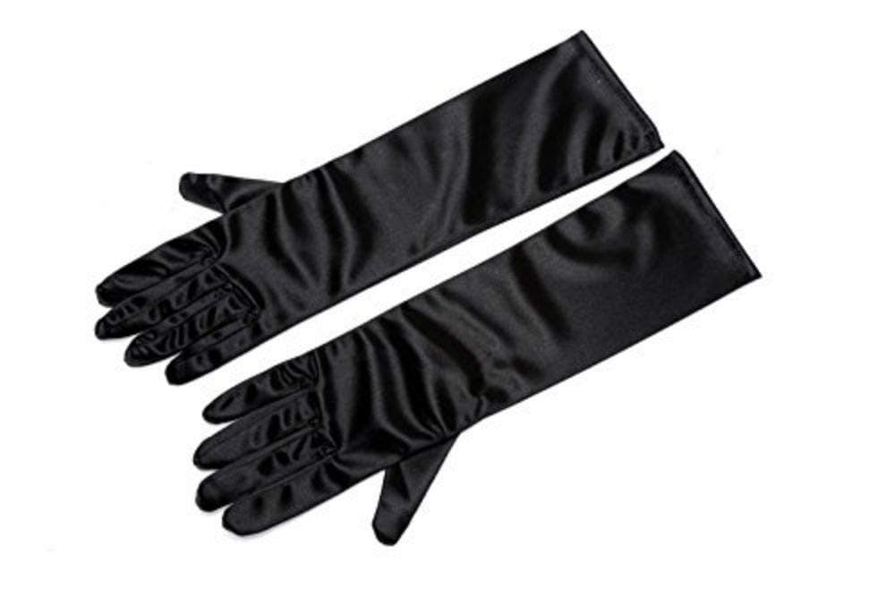 Utopiat Audrey Style Short Black Satin Gloves Inspired By Breakfast At Tiffany's