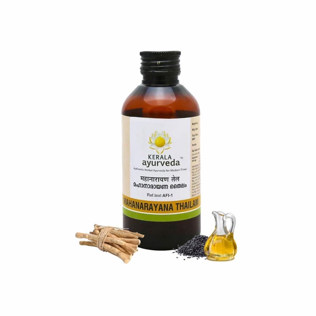 KERALA ayurveda Mahanarayana Thailam - 200 ml | Oil for Muscle Soreness & Stiffness | Increases Flexibility in Joints | Tel Massage Oil | Strengthens Nerves & Muscles | Relieve Joint Pain