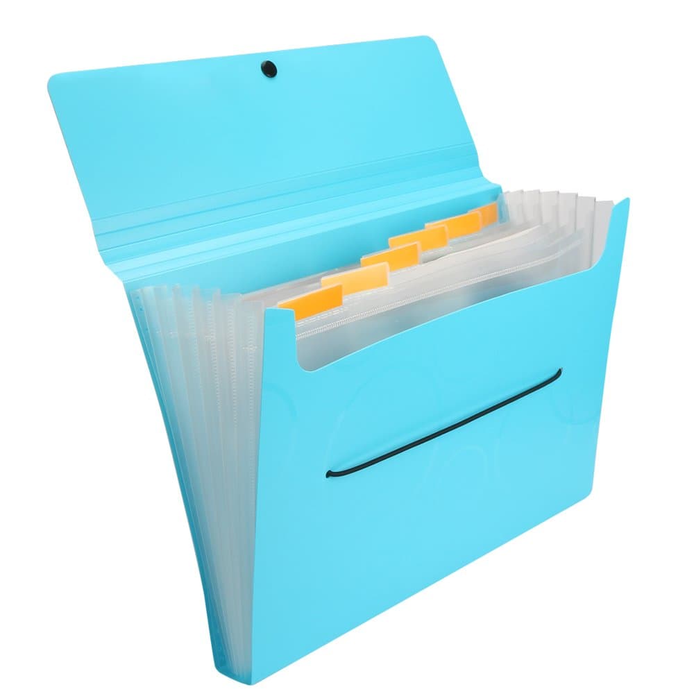 Shuter Expanding Accordion File Folder with Smiley Elastic Rope Closure, Lightweight Rigid File Organizer with Tabs, 7 Pockets