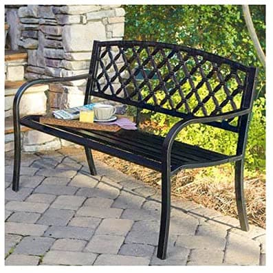 Latte Back Steel Bench