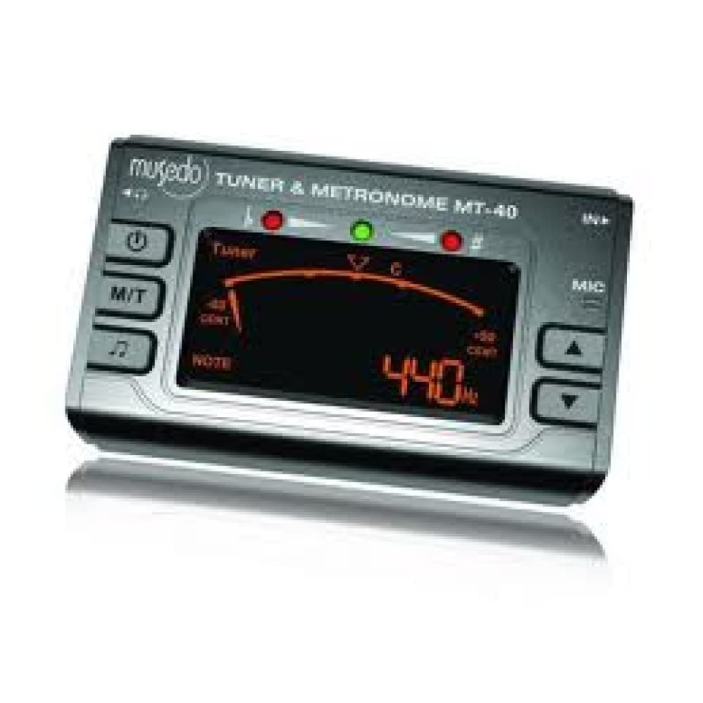 Musedo MT-40 + Chromatic Tuner, Metronome and Tone Generator, Metro Nomo Digital All In Uno Pantalla LCD Display, Black