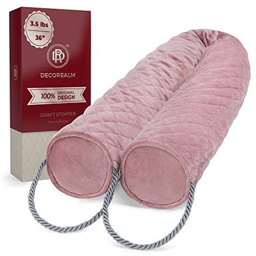 DECOREALM Door Draft Stopper and Blocker 36, Sound Proof Draft Guard for Doors and Windows, Cold Weather Door Snake Provides Under Door Insulation and Weather Stripping for Doors (Pink, 36in x 3in)