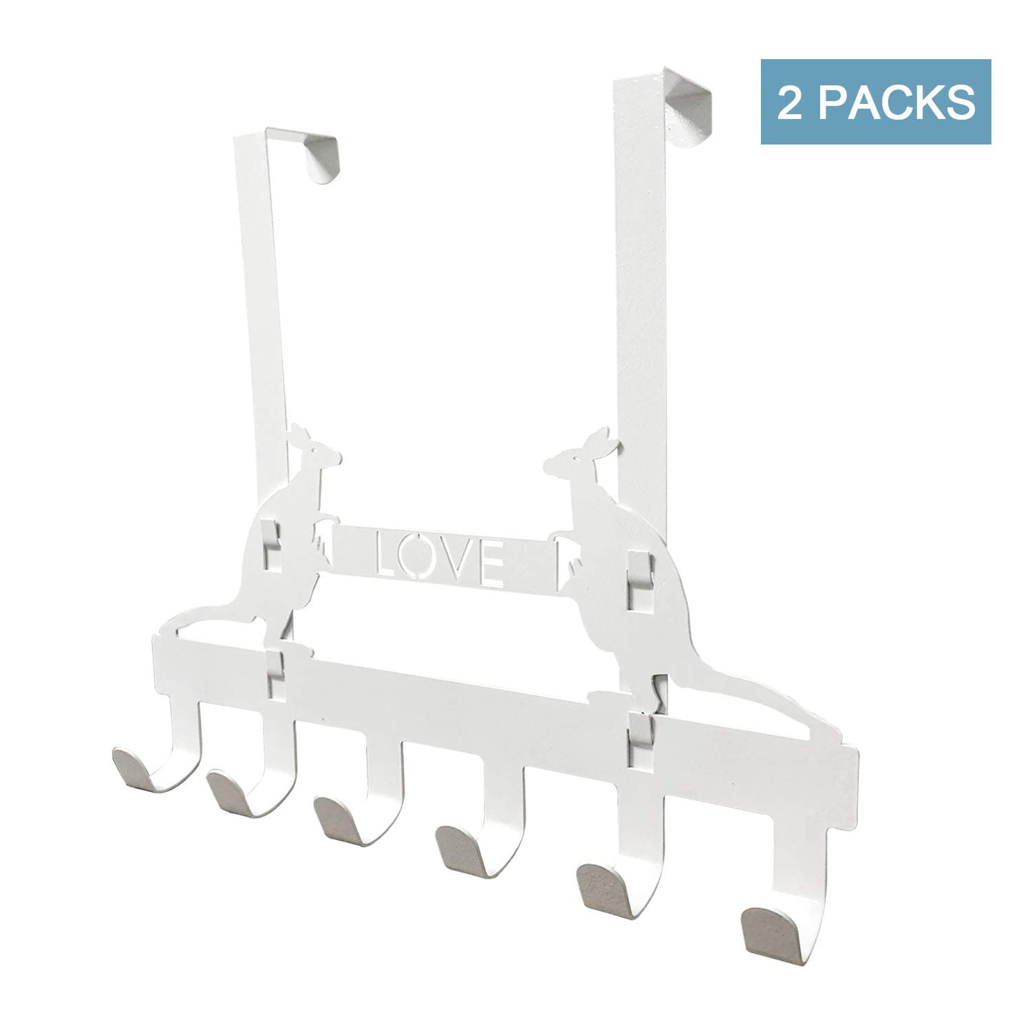 Mr IRONSTONE Over The Door Hook Door Hanger with 6 Coat Hooks for Hanging Door Coat Hanger Towel Hanger Coat Rack White