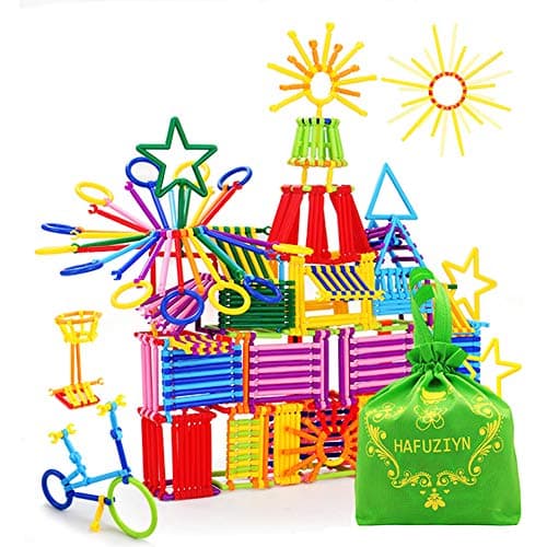 HAFUZIYN 500 Pcs Building Blocks Toys, Smart Stick Interlocking Creative & Educational Connecting Kit, 3D Construction Puzzle Game