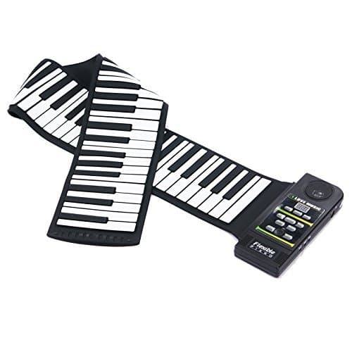 LifetSmart Electronic Hand Roll Keyboard Piano, Battery Supported with Loudespeaker 88 Keys Flexible Roll up