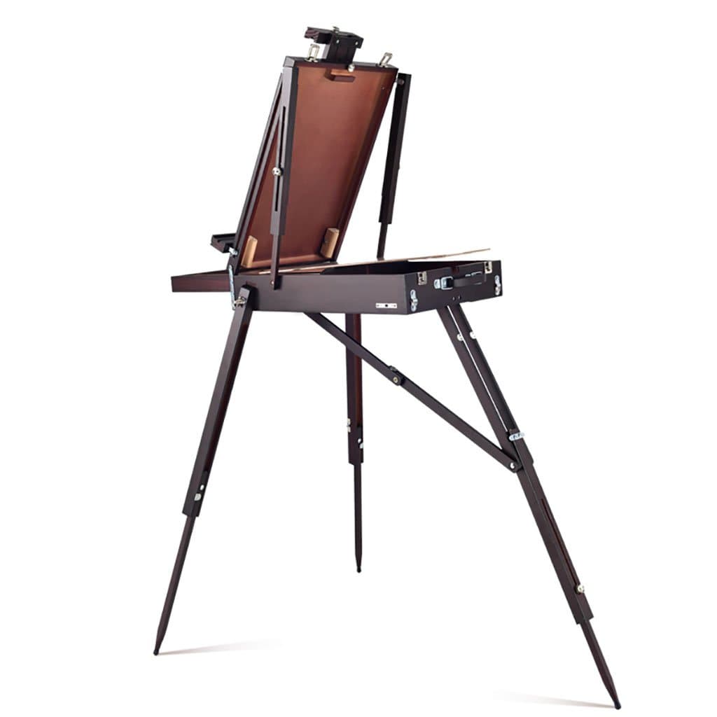 painting easel Portable Art Painting Oil Painting Box Easel Solid Wood Handle Painting Oil Painting Shelf Color Painting Toolbox Painting Material easels for art ( Color : A )