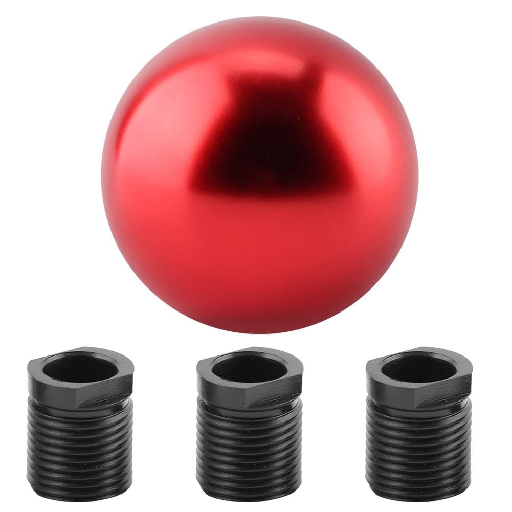 EVGATSAUTO Universal Metal Gear Shift Knob Universal Round Ball Shift Lever (Red)