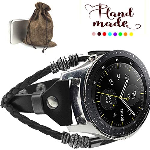 Compatible with Samsung Galaxy Watch Active 40mm Bands, Marval.P 20mm Universal Bands (NO Lug Included) for Galaxy Watch 42mm Leather Replacement Bracelet Strap, Wristbands Wrist (Bloody Mary Red)