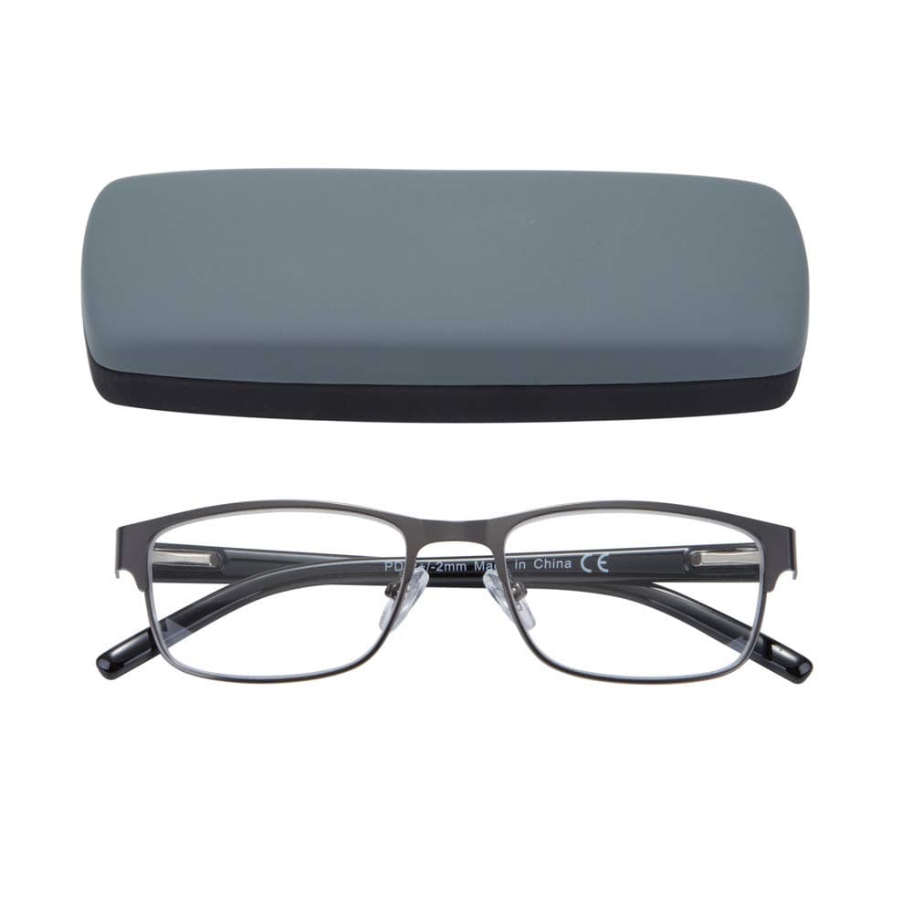 EYEGUARDMens Reading Glasses, 1 Pair Rectangular Lightweight Metal Readers for Men
