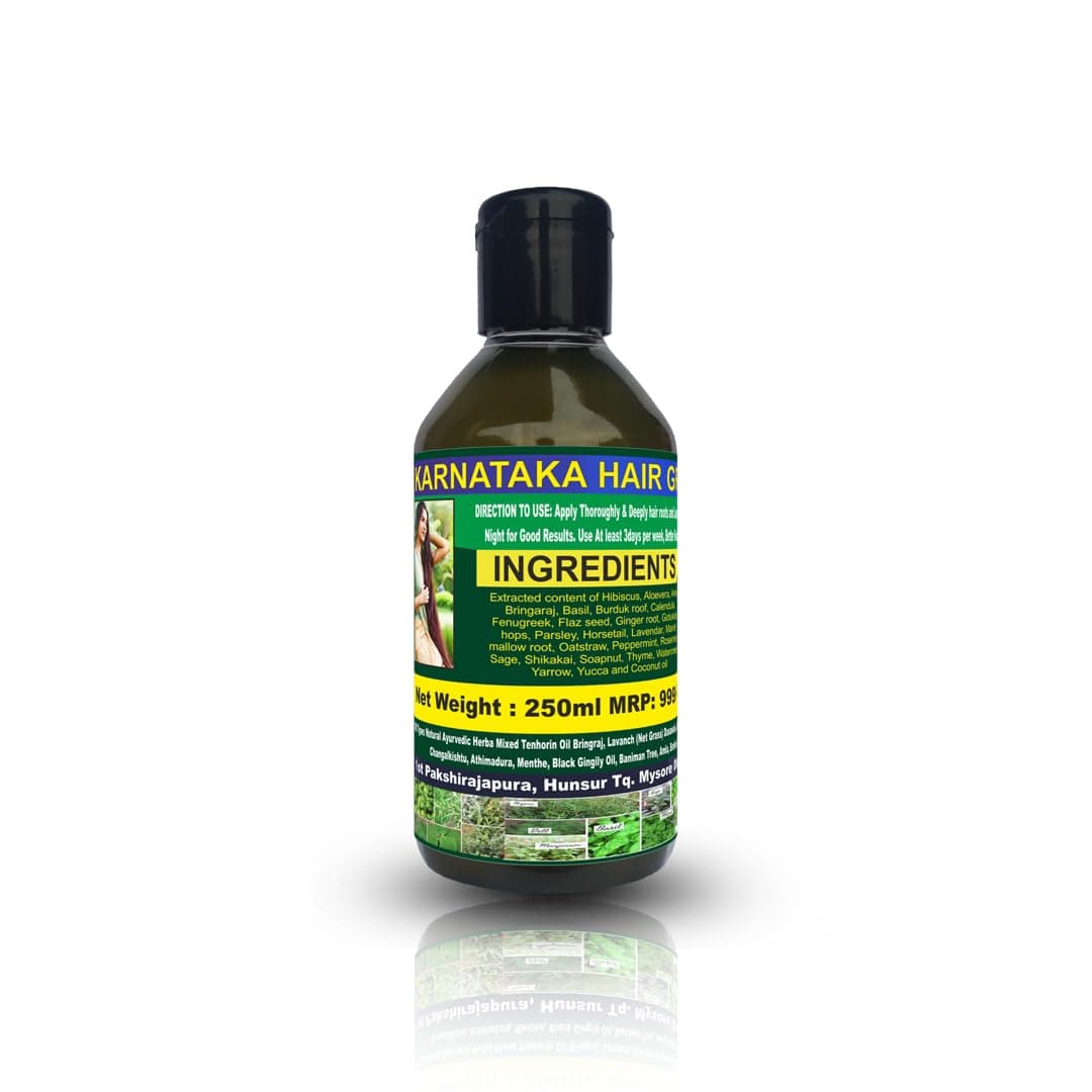ADIVASI.XYZ Original Karnataka Hair Growth Oil For Control Hairfall Anti-Dandruff|With Onion, Rosemary, Castor, Amla, Almond, Coconut, Brahmi & Bhringraj Oil|For Men & Women (250Ml) (45 Days Course)