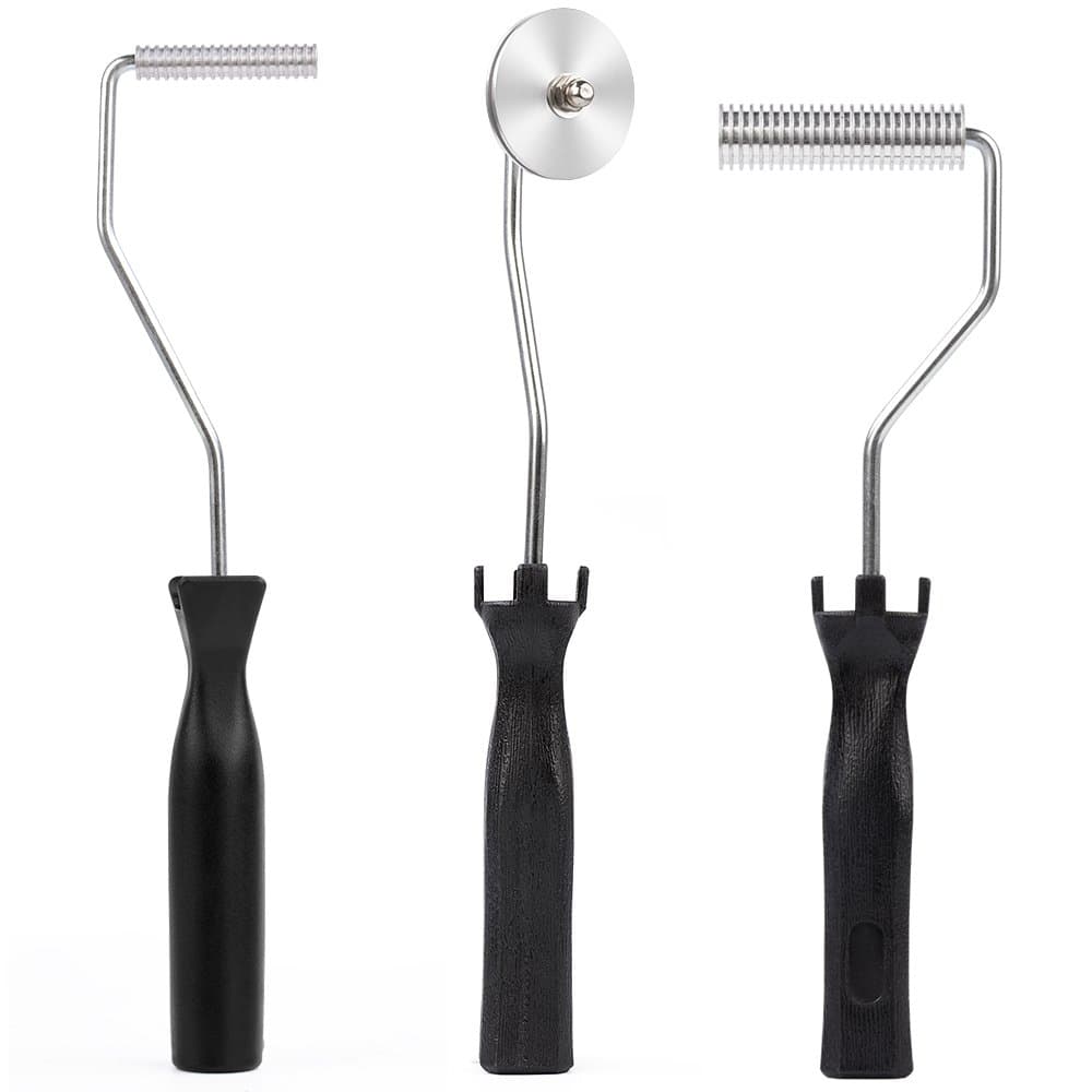 3PCS Fiberglass Roller Kit, Fiberglass Bubble Paddle Tool Laminating Roller Kit for Fiberglass Resin
