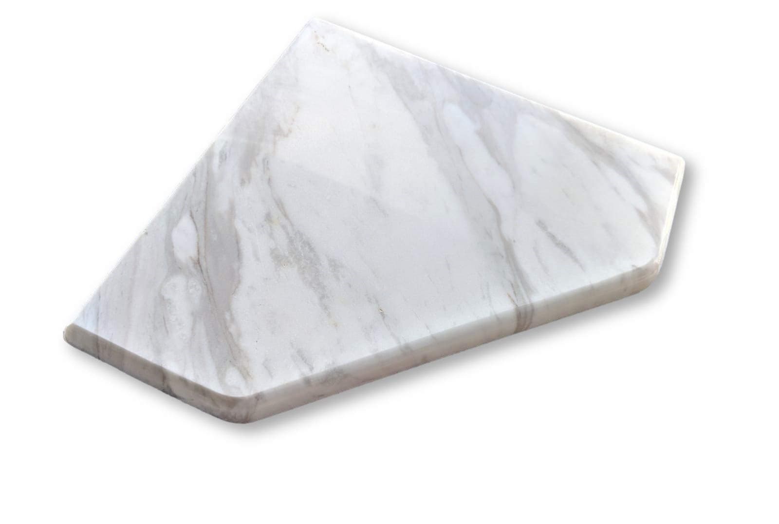 EZ-MOUNT Marble Shower Corner Shelf - Wall Attached 8" Soap Dish with Install KIT - (Volakas White EZ-XD) Floating Stone Bathroom Caddy - Shampoo Holder