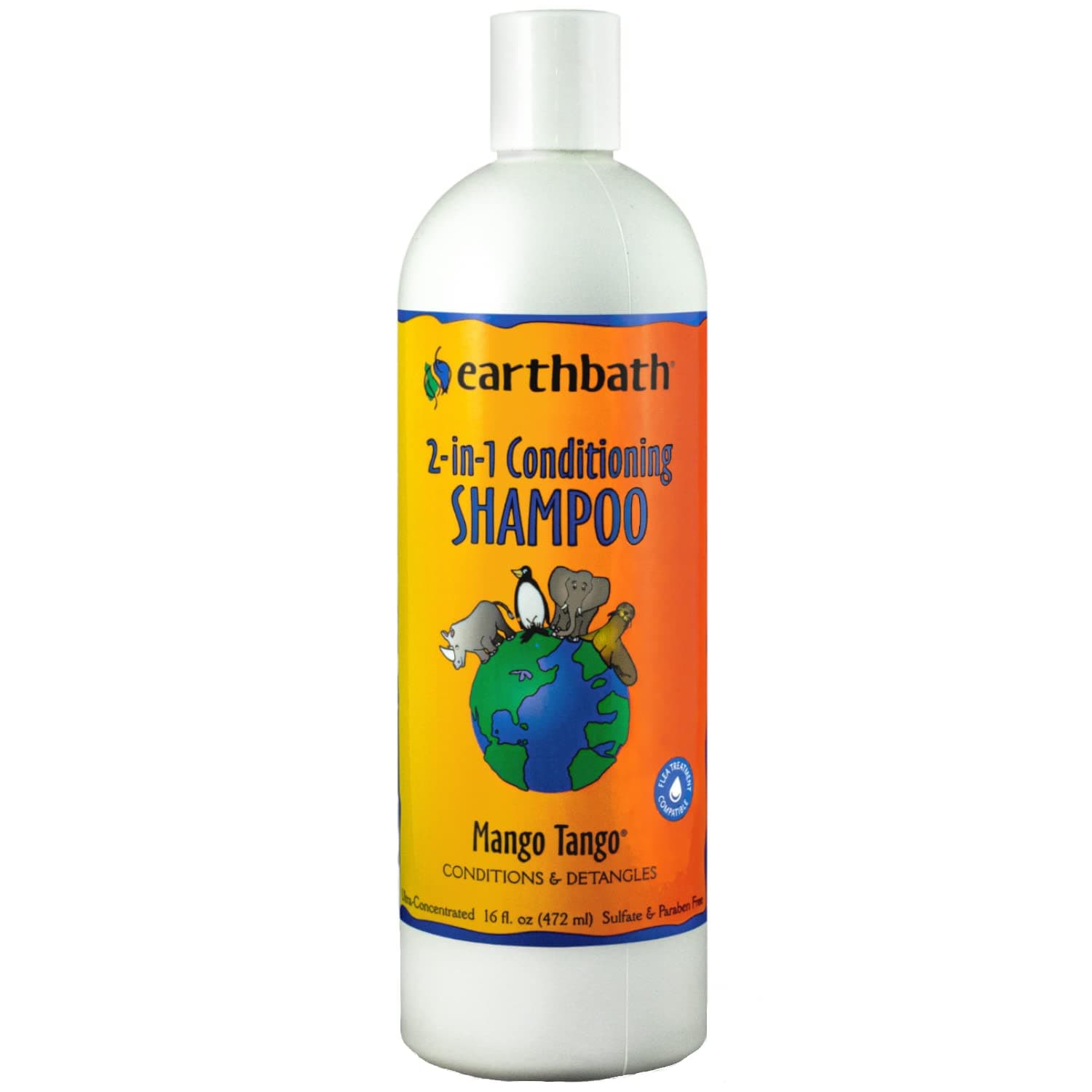 Mango Tango 2-in-1 Conditioning Shampoo - Cruelty Free Dog Shampoo and Conditioner, Made in USA, Gentle Dog Conditioner, Best Puppy Shampoo & Puppy Supplies, Safe Dog Wash - 16 Oz (1 Pack)