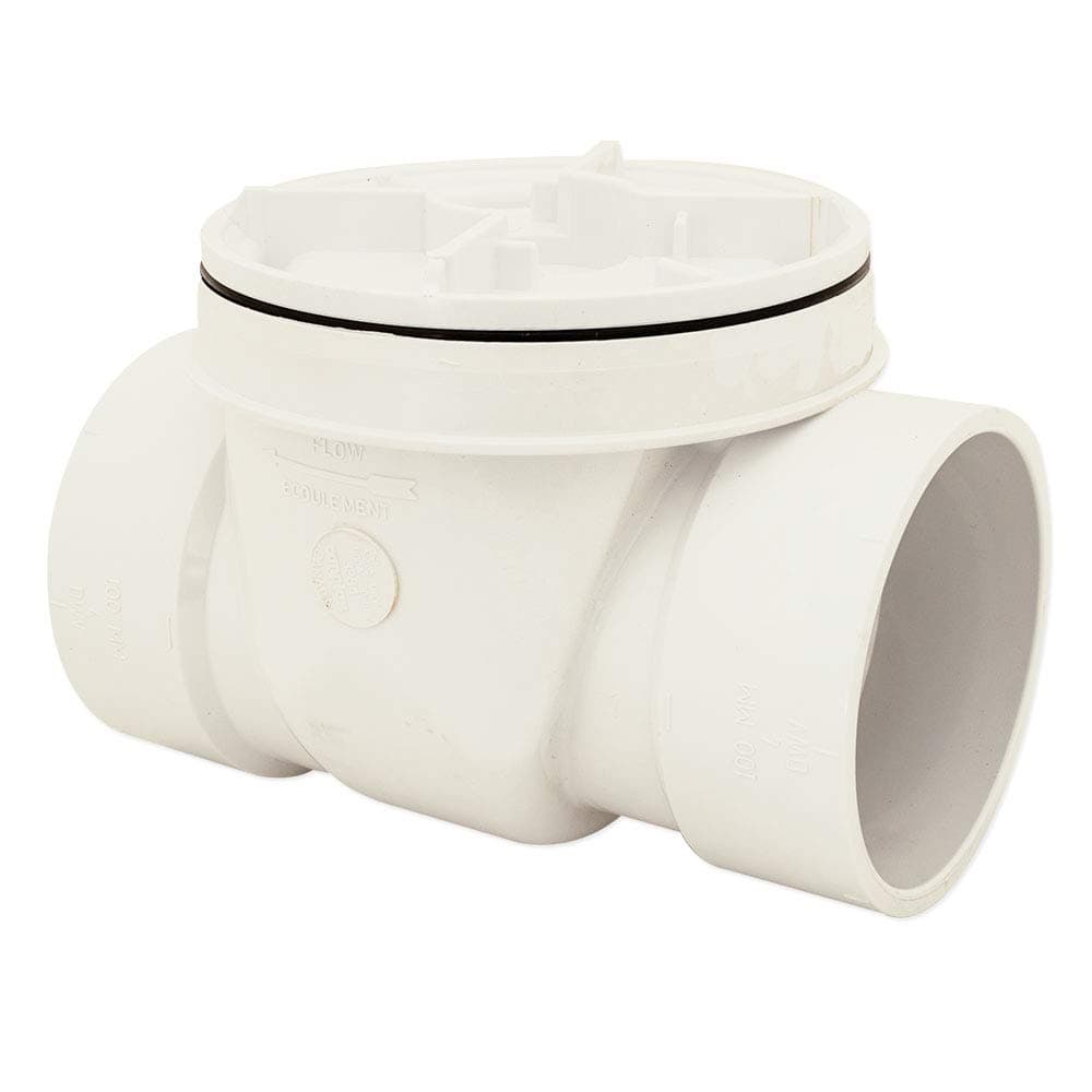Canplas 73009 Backwater Valve with 4-Inch PVC, White
