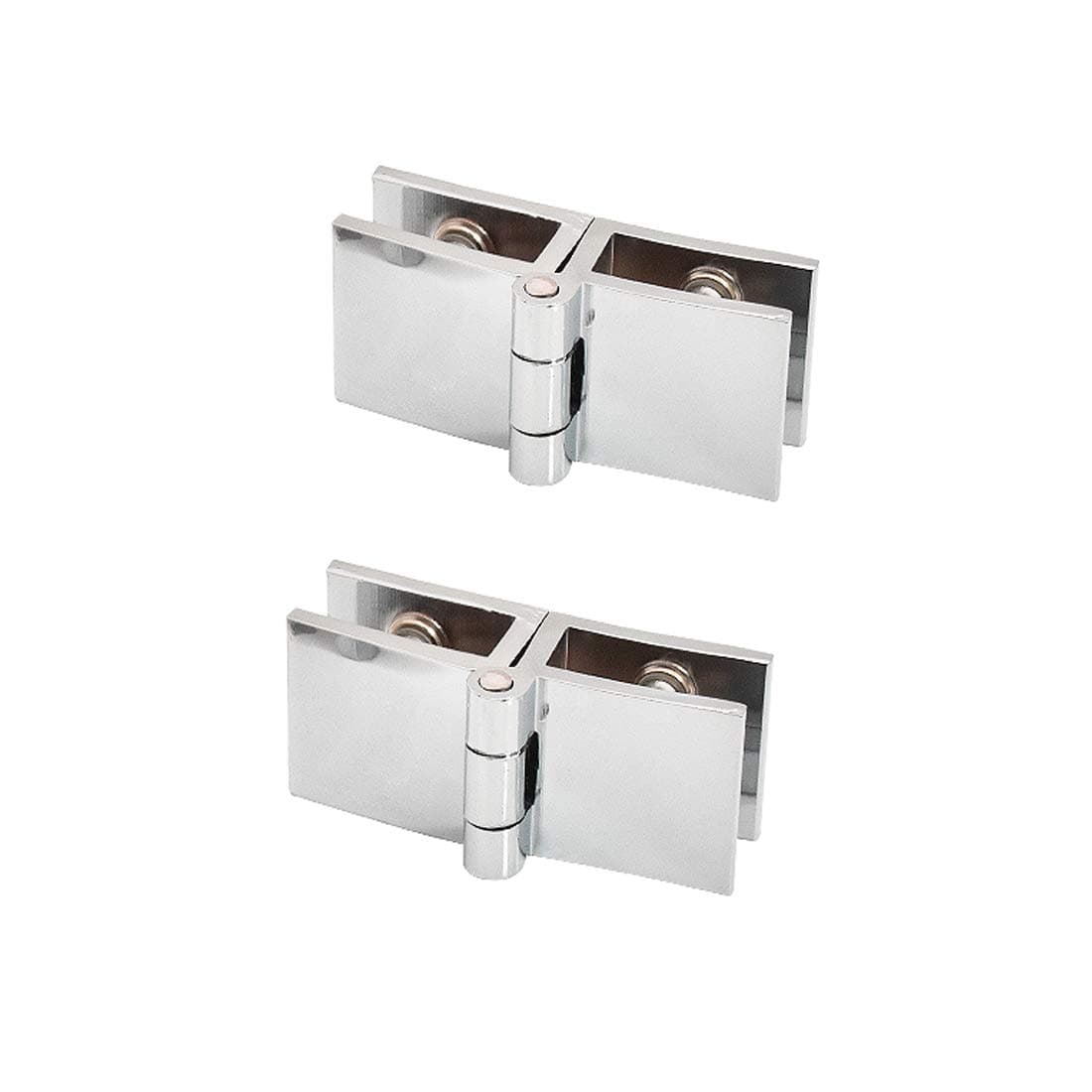 Drenky 2 PCS 180 Degree Glass Door Clip Clamp Hinges No Drilling Glass to Glass Hinge for Glass Thickness 5mm - 8mm