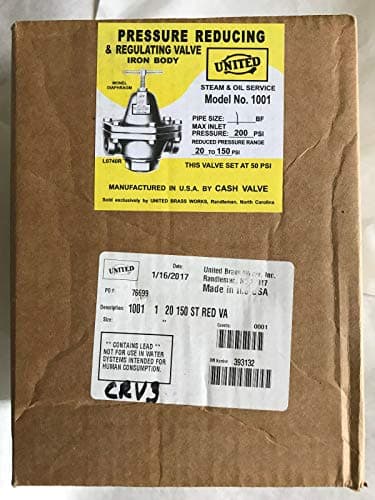new 1" NPT CASH VALVE 1001 LIVE STEAM 200 WSP UNITED 1001 REGULATOR 20-150 PSI