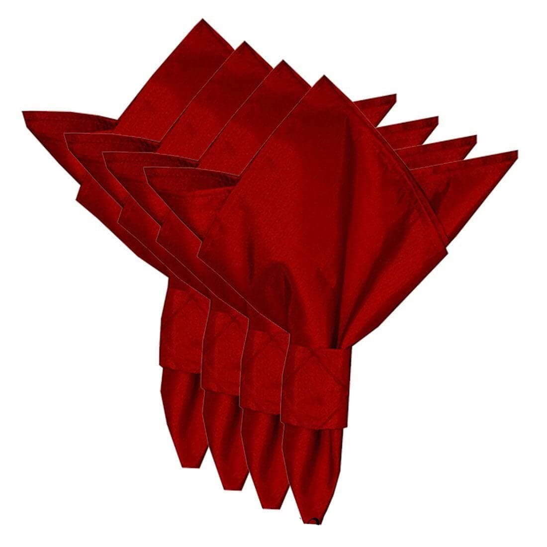 Sweet Pea Linens Red Shantung Cloth Napkins - Set of Four