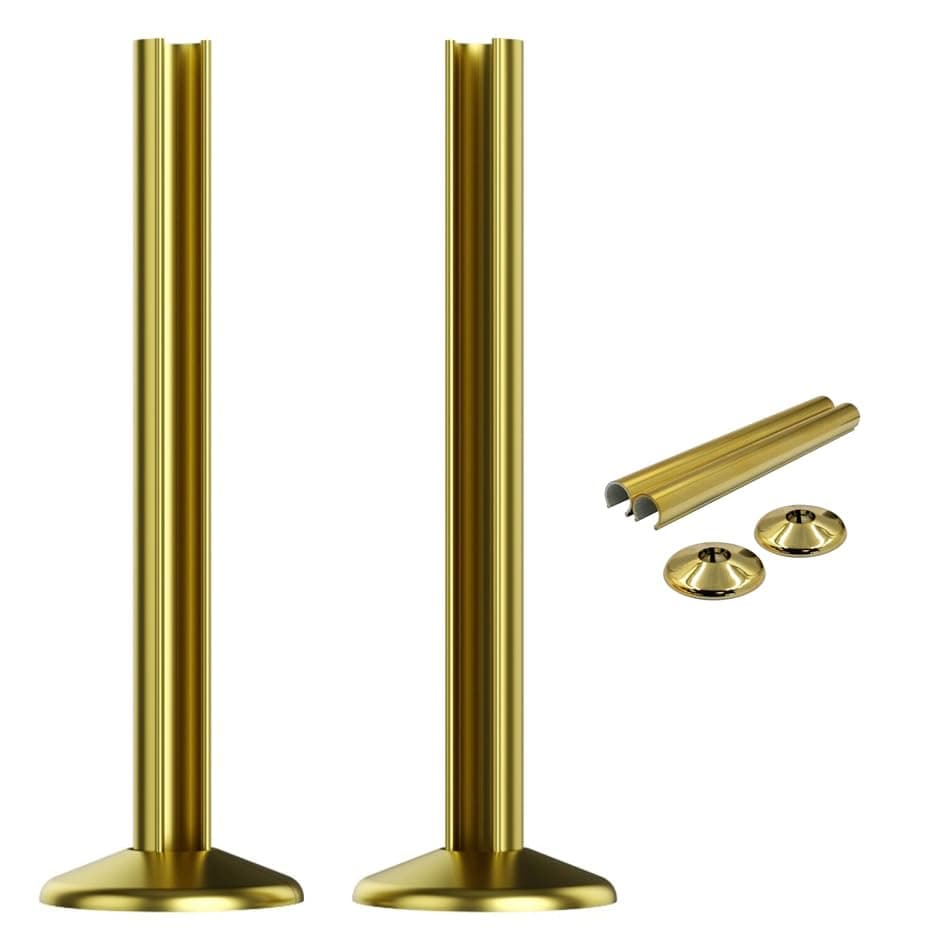 Towel Rail Radiator Pipe Covers & Collars In Gold *Just Snap It*