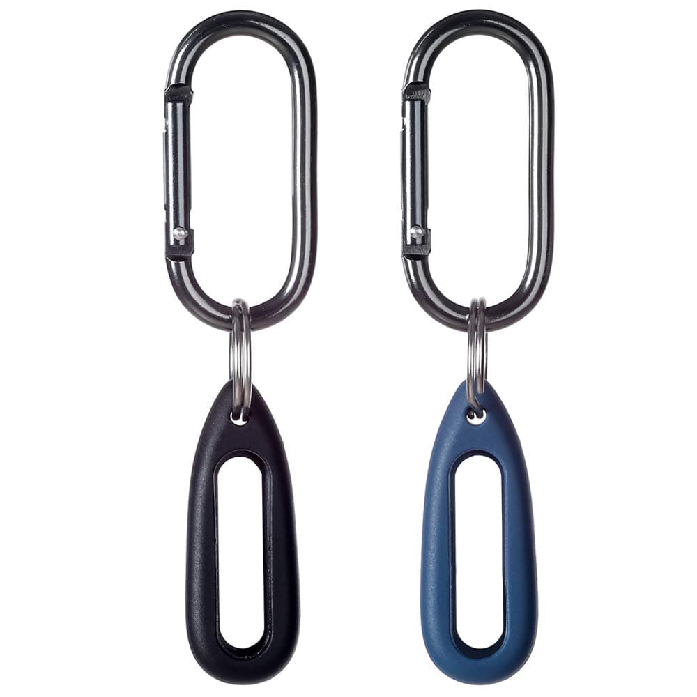 MiPhee 2-Pack Silicone Case for Go-Tcha with Oval Carabiner Keychain, Black+Midnight Blue