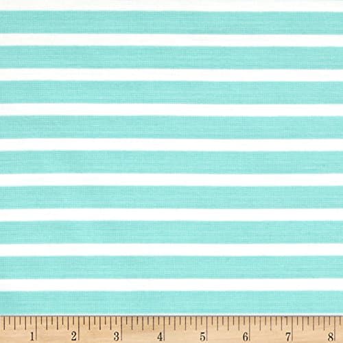 Lavitex Ponte de Roma Stripe Mint/Ivory Fabric By The Yard