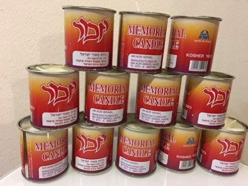 Memorial Candles 24 Hours Burning, 12 Pack.Kosher for Jewish Memorial Yizkor