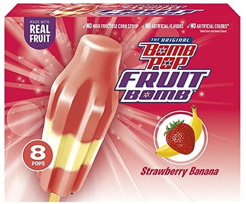Bomb Pop Strawberry Banana Ice Pop, 8 count