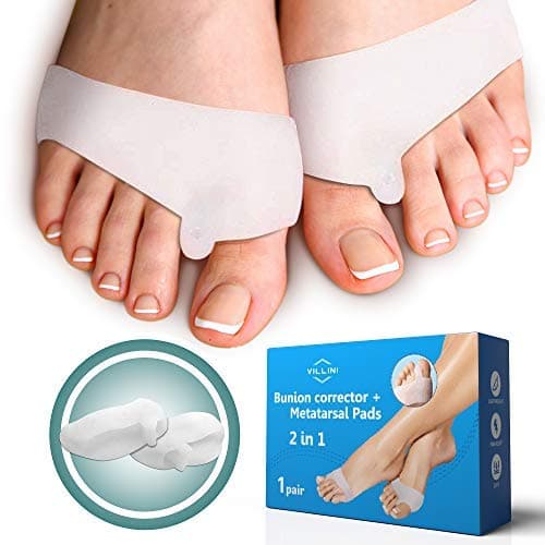 Bunion Corrector Splint Big Toe - Gel Pads - Orthopedic Corrector Brace Pads & Metatarsal Pads - Elastic ‎Bunion Corrector for Women and Men - Non Surgical Hallux Valgus Correction Relief