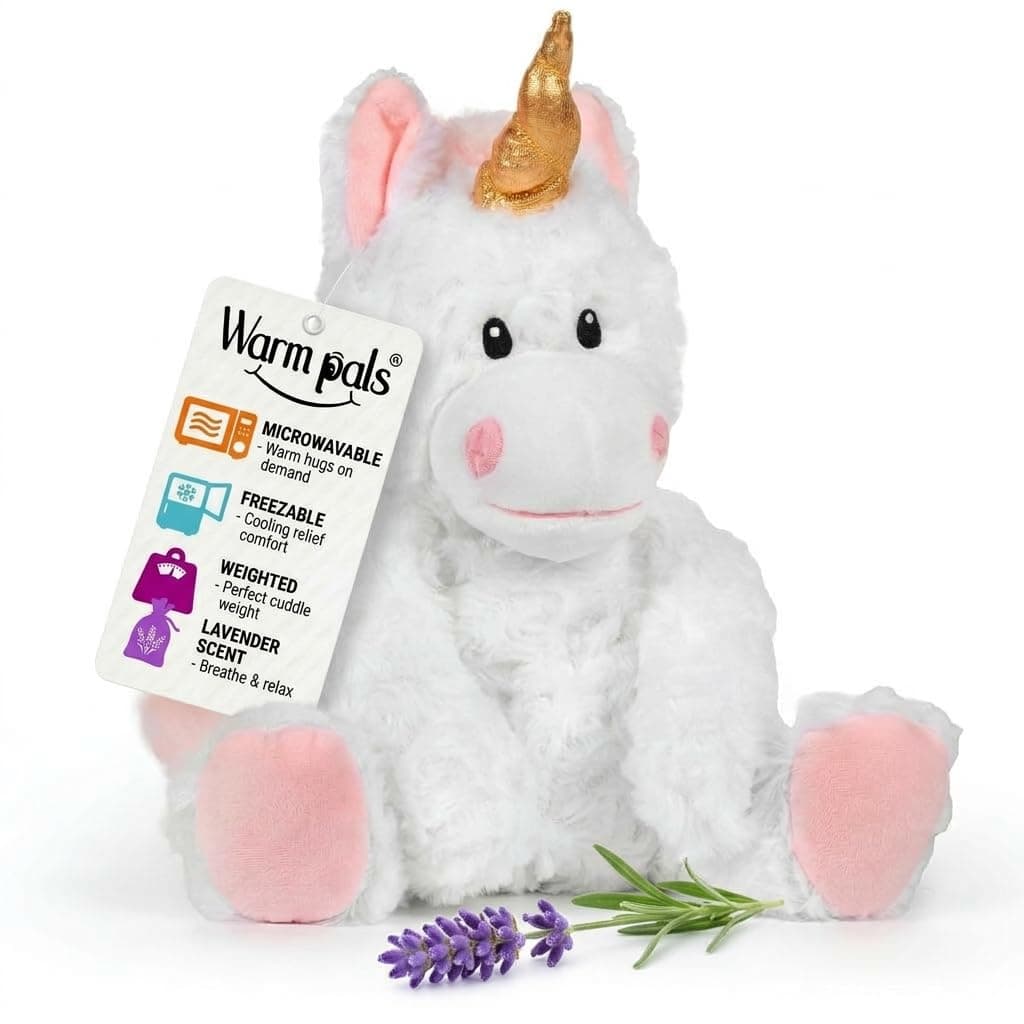 Magical White Unicorn - Microwavable & Weighted Plush Stuffed Animal - Heated Plushie for Warmth - Cute, Soft, Cozy Toy for Adults & Children (Boys, Girls, & Toddlers) by Warm Pals