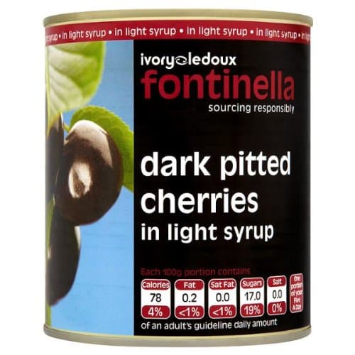 Fontinella Dark Pitted Cherries in Light Syrup 810g