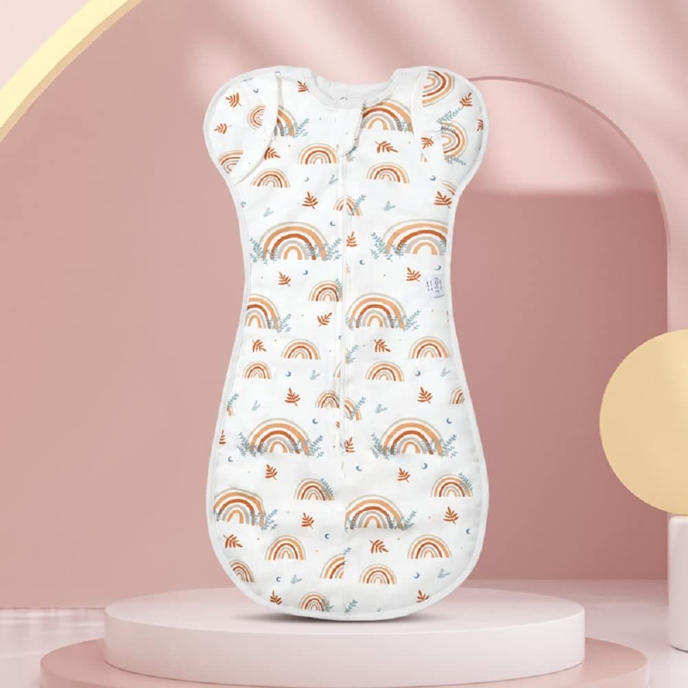 Baby Swaddle Blanket Wrap for Newborn Boy & Girl, 100% Cotton Infant Transitional Swaddle Sack with Arms Up Sleep Bag Self-Soothing Wearable Blanket