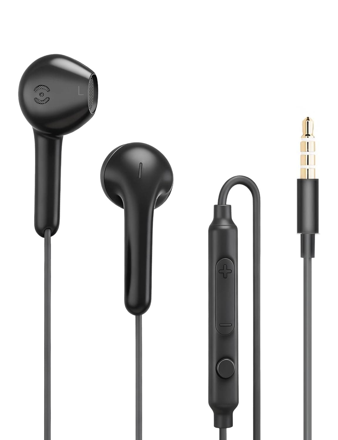 Wired Earbuds with 3.5mm AUX Plug, in-Ear Headphones with Mic & In-Line Control, Zero-Latency Audio for Samsung, iPhone, Gaming, Travel, Work & Study, Laptop, Smartphone - AUX Wired Earbuds