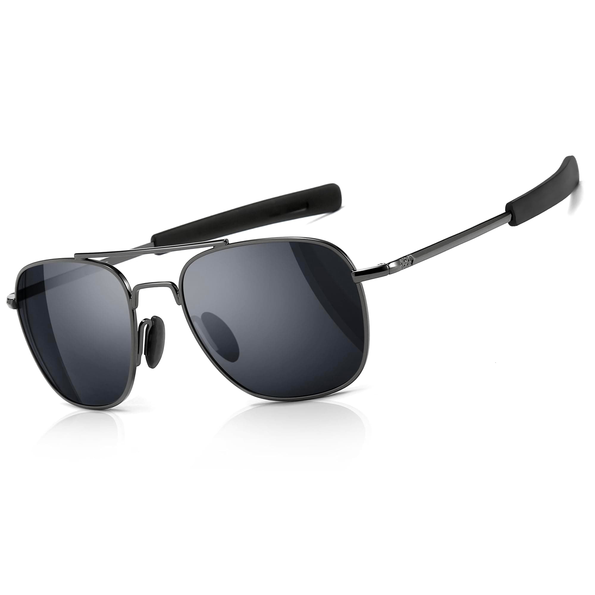 SUNGAIT Men's Military Style Polarized Pilot Aviator Sunglasses - Bayonet Temple
