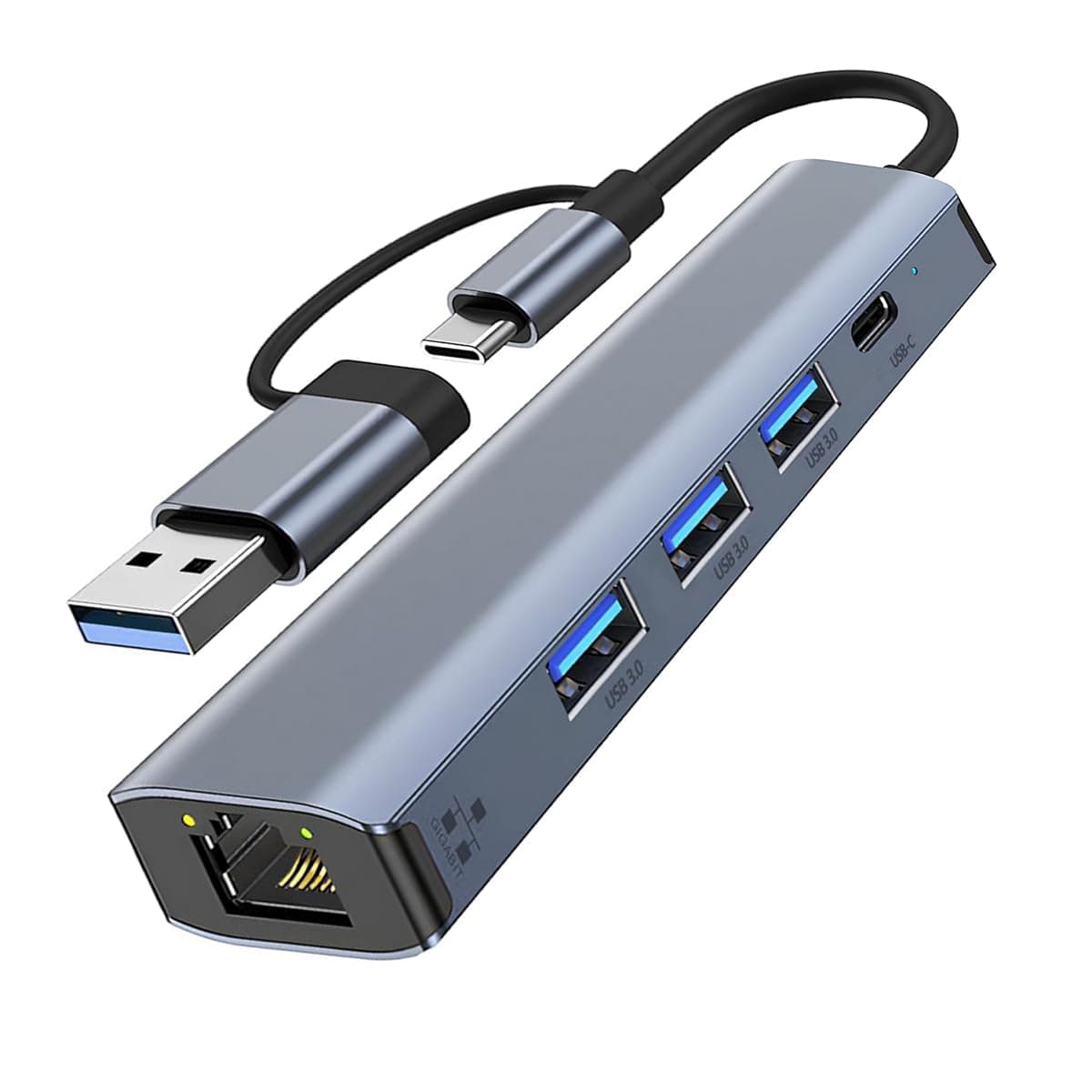 USB C Ethernet Adapter, USB LAN Adapter 1000 Mbps LAN Network Adapter with 3 x USB 3.0 & USB Type-C Ports, LAN Ethernet Adapter Compatible with Windows XP, Mac OS, Linux, Vista, etc