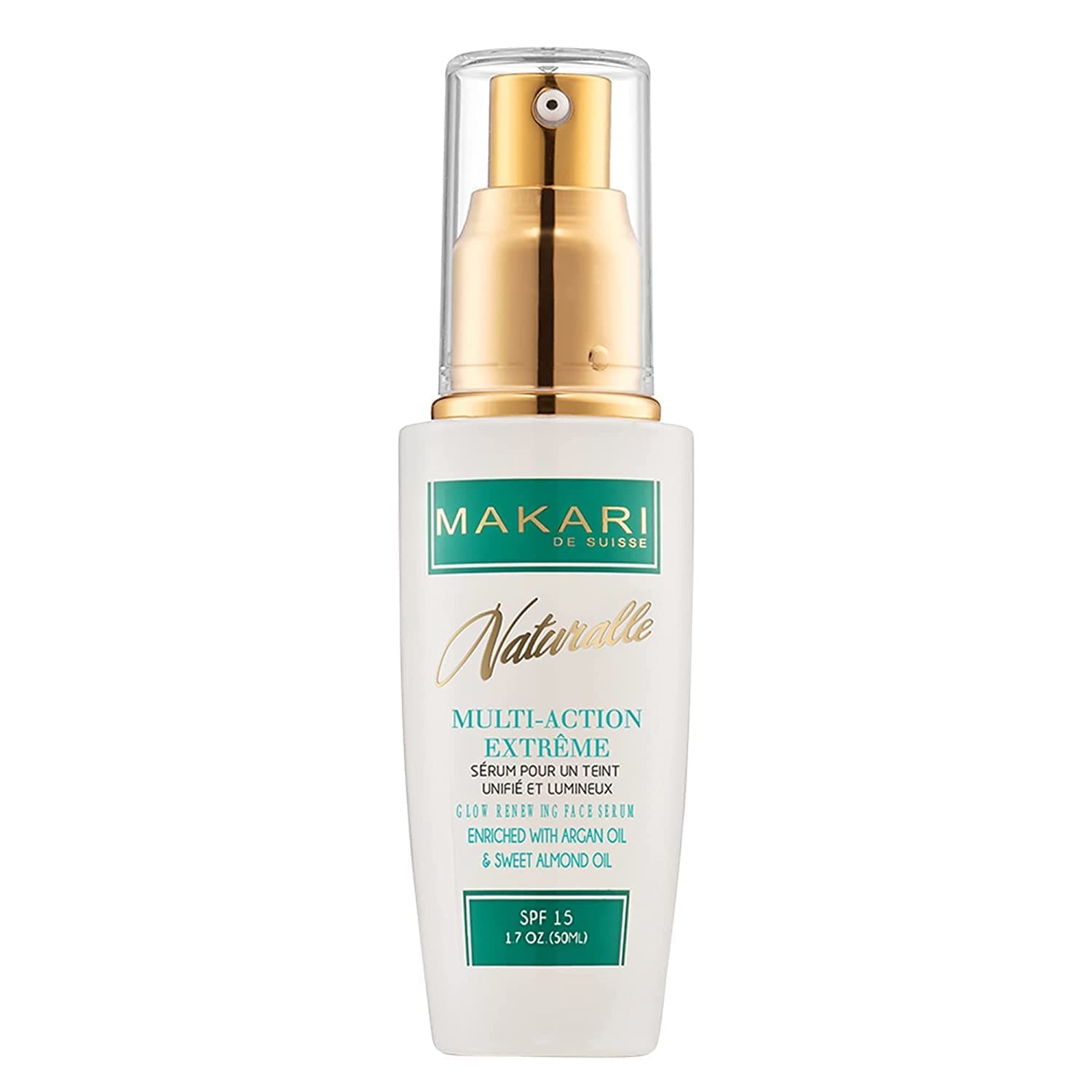 Naturalle Multi-Action Extreme Brightening Serum (1.7 oz) | Brightening-Inspired Serum for Uneven Areas | Moisturizing Formula for Dry & Irritated Skin with Argan Oil & SPF15