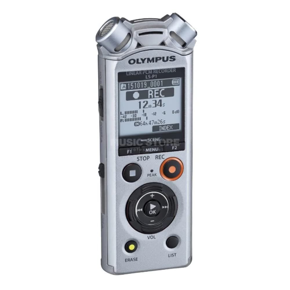 OlympusLS-P1 Hi-Res digital audio recorder with directional stereo microphones, USB connector, Low-Cut Filter, Noise cancel, Zoom Microphone, Intelligent Auto Mode, Voice Balancer and 4 GB memory
