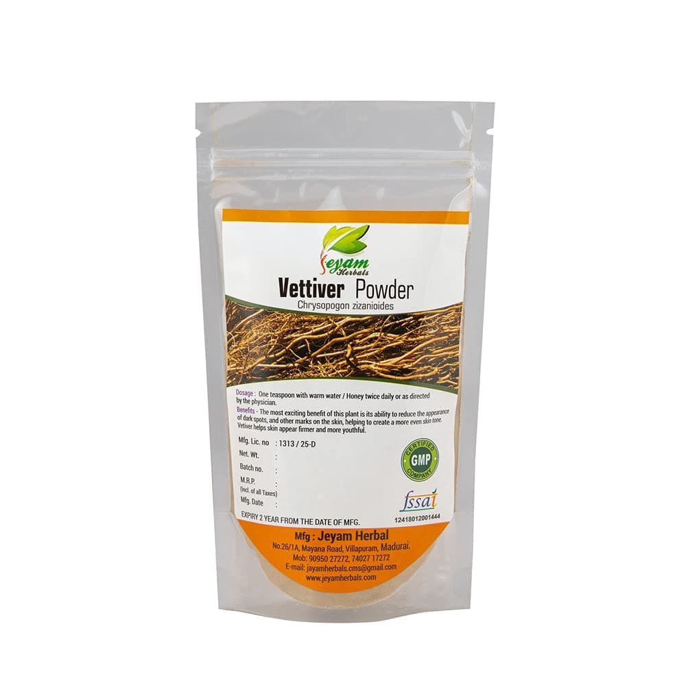 Jeyam Herbal's Vettiver Powder | Chrysopogon Zizanioides | khus-khus | Ushir | Lavila | 100G