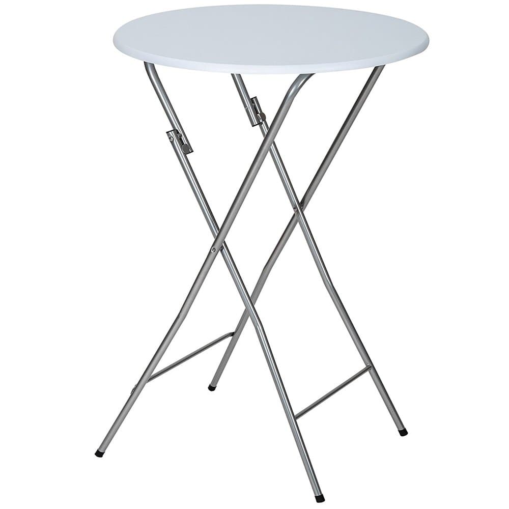 LXDUR Folding Bistro Table Round Side MDF High Garden Patio Foldable Table 110 cm