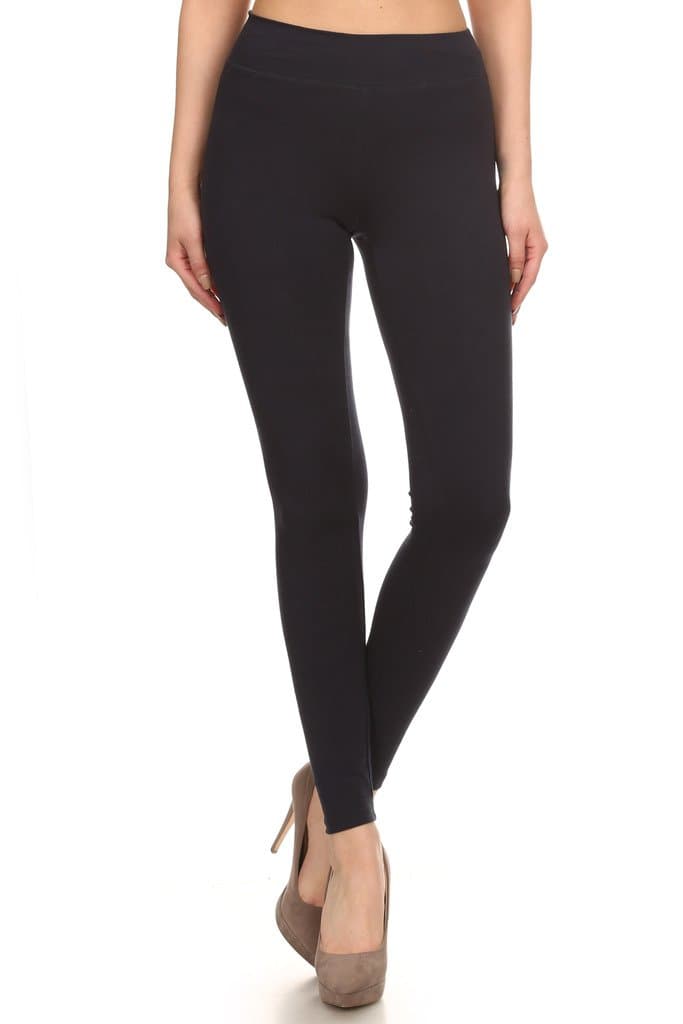 Women's Basic Cotton Stretch Leggings with Comfort Waistband
