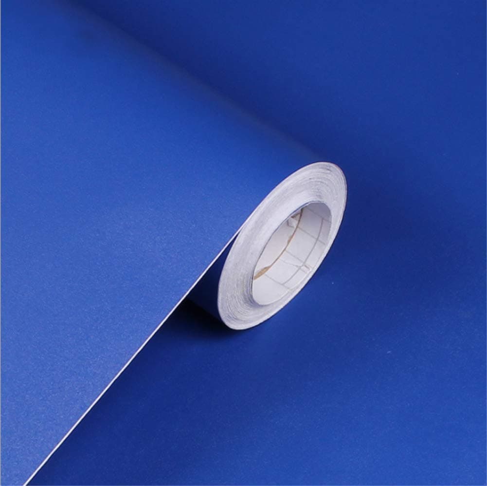 Solid Color Frosted Waterproof Wallpaper Shelf Drawer Liner Self-Adhesive Cabinet Sticker 15.6 Inch by 98 Inch (Royal Blue)