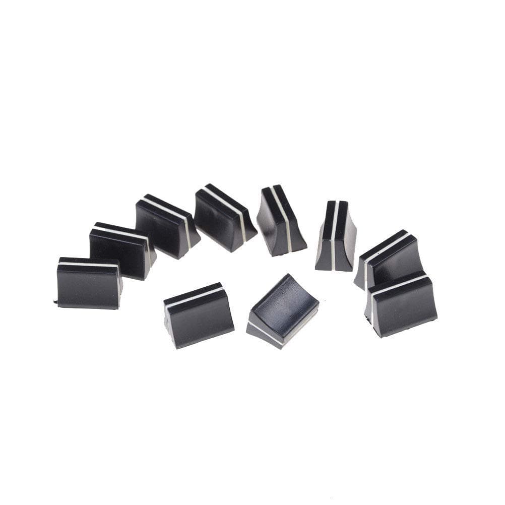 10pcs/lot Black Slide Potentiometer Mixer Fader Knob 19mmLx12mmW for 4mm Shaft WF Switch Cap