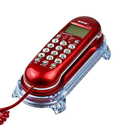 WENBO Home- Home Hotel Telephone Landline/Caller ID Wall Hanging Telephone Cute Bedside Hang Up (2456535MM) (Color : Red…