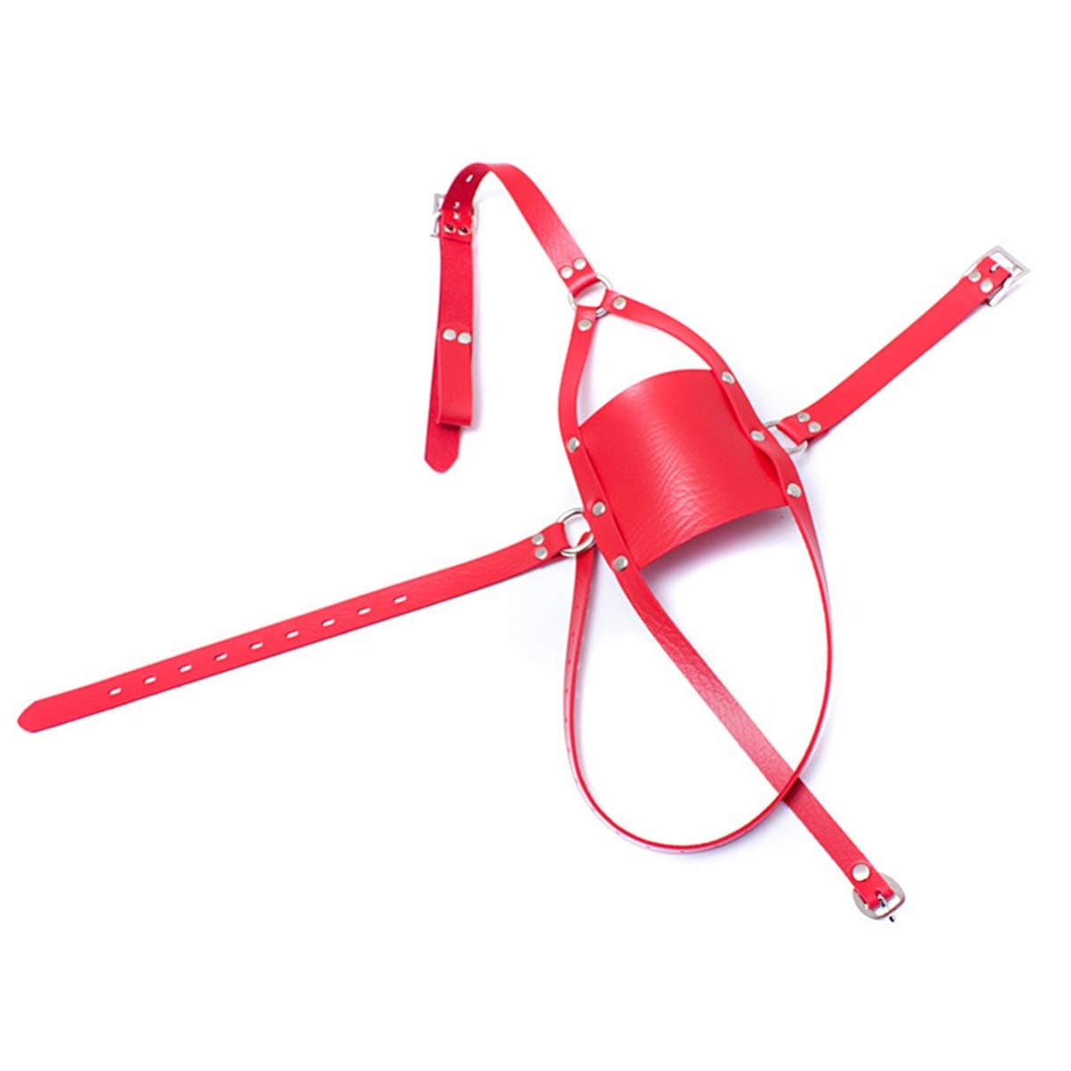 Yilu Soft and Smooth Mouth Mask,Integrated Strap-on Leather Head Mask,Adjustable Breathable Masquerade Accessories