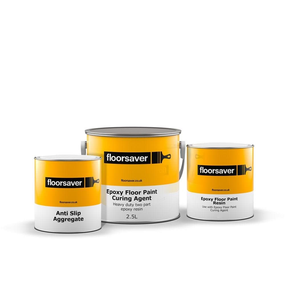 floorsaver Epoxy Floor Paint, Mid Grey, Anti Slip, 2.5 litres (2.5 litres, Mid Grey)