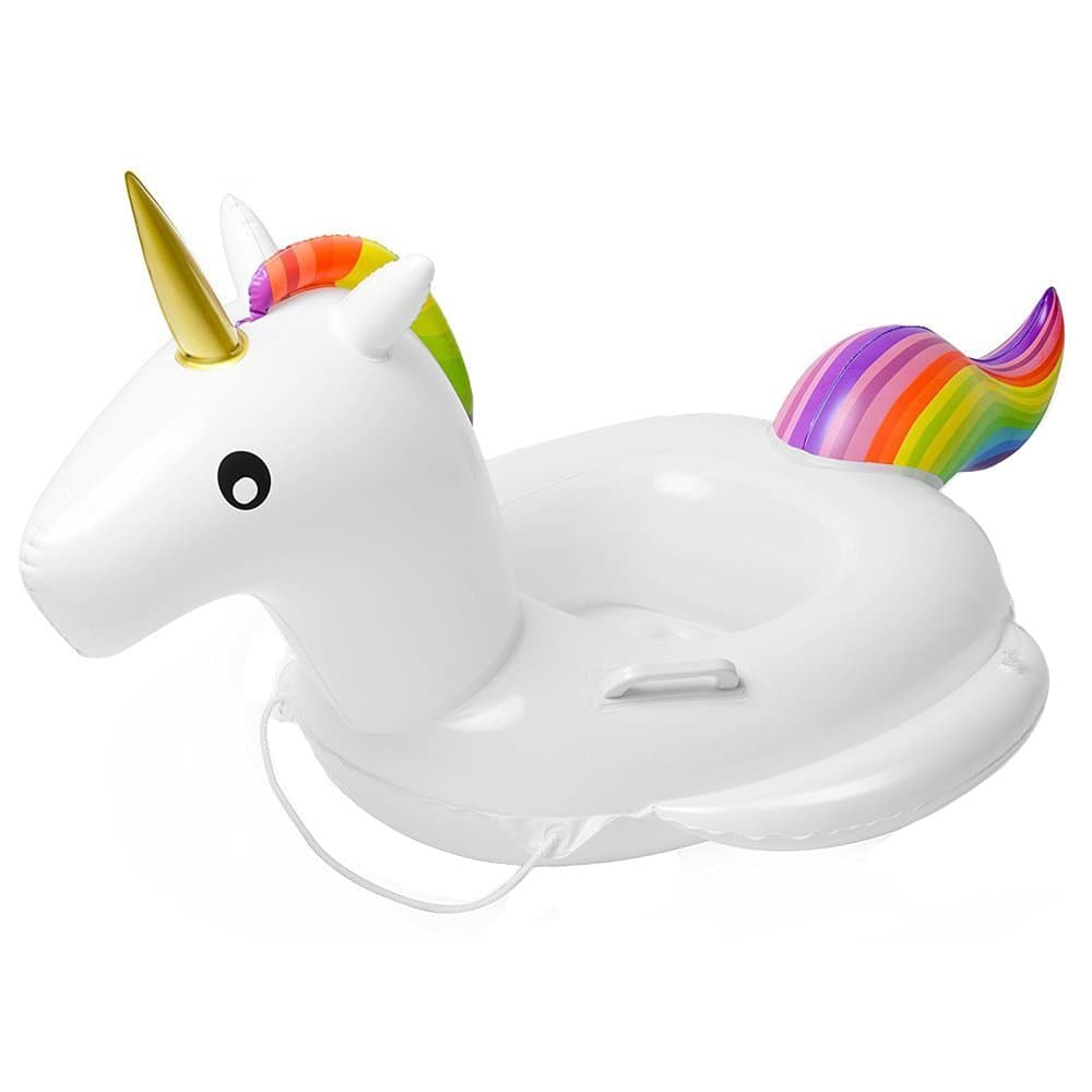 Baby Swimming Float Unicorn Inflatable Seat Boat Kids Summer Fun Outdoor Pool Toys (74x72x70cm)